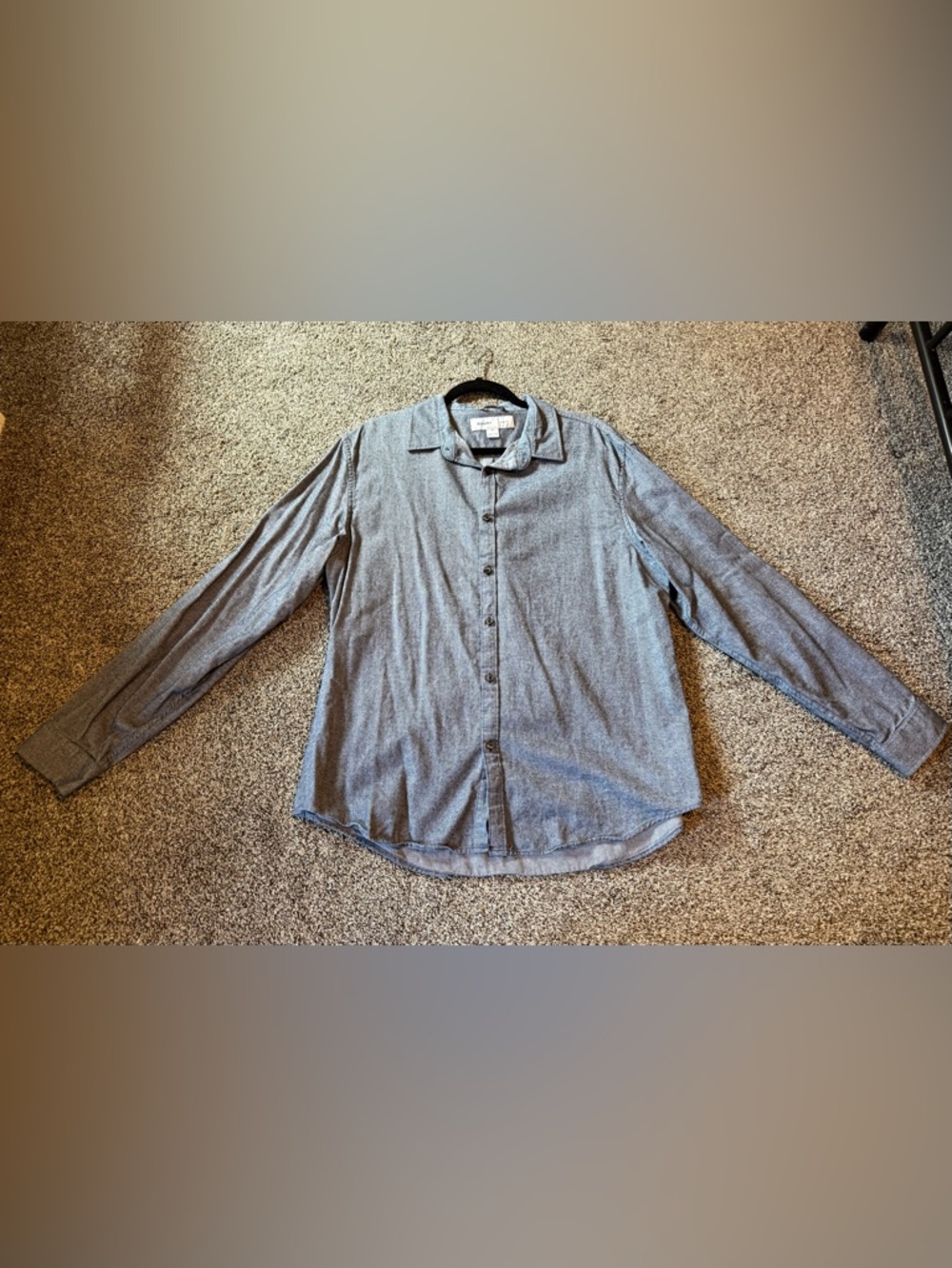 Old Navy Men's Heather Gray Long-Sleeve Button-Down Shirt